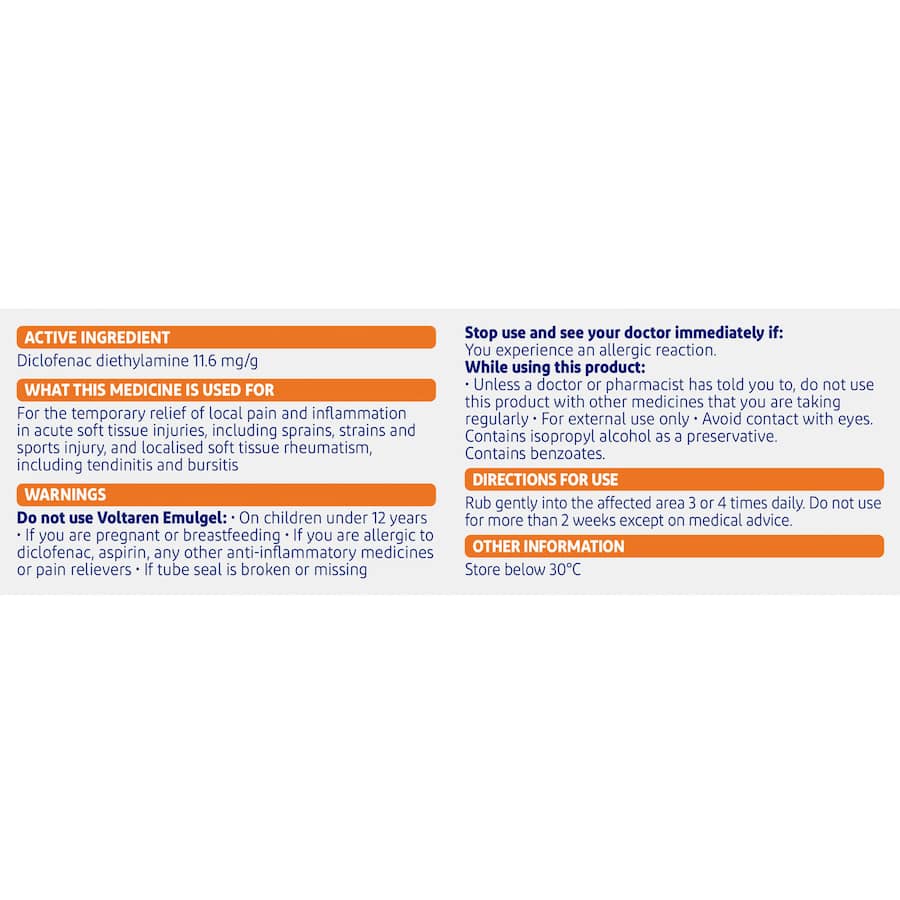 Voltaren Pain Relief Emulgel Muscle And Back 20g