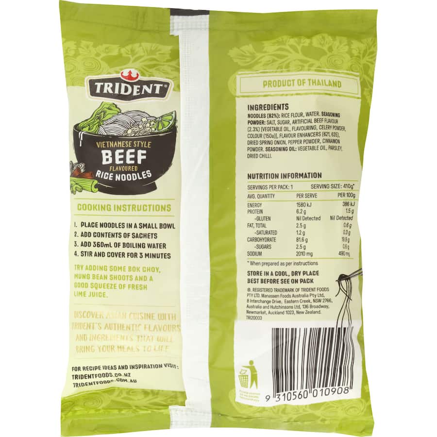 Trident Rice Noodles Vietnamese Style Beef Flavour 55g