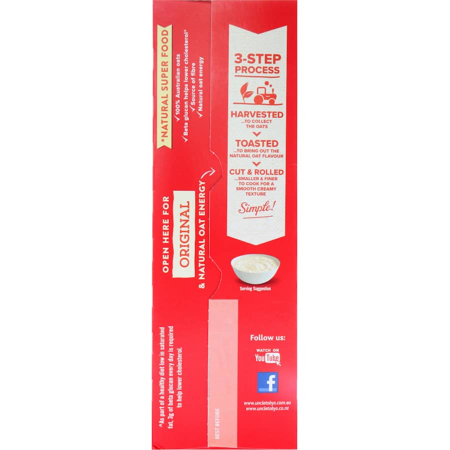 Uncle Tobys Oats Quick Sachets Original 10 pack 350g