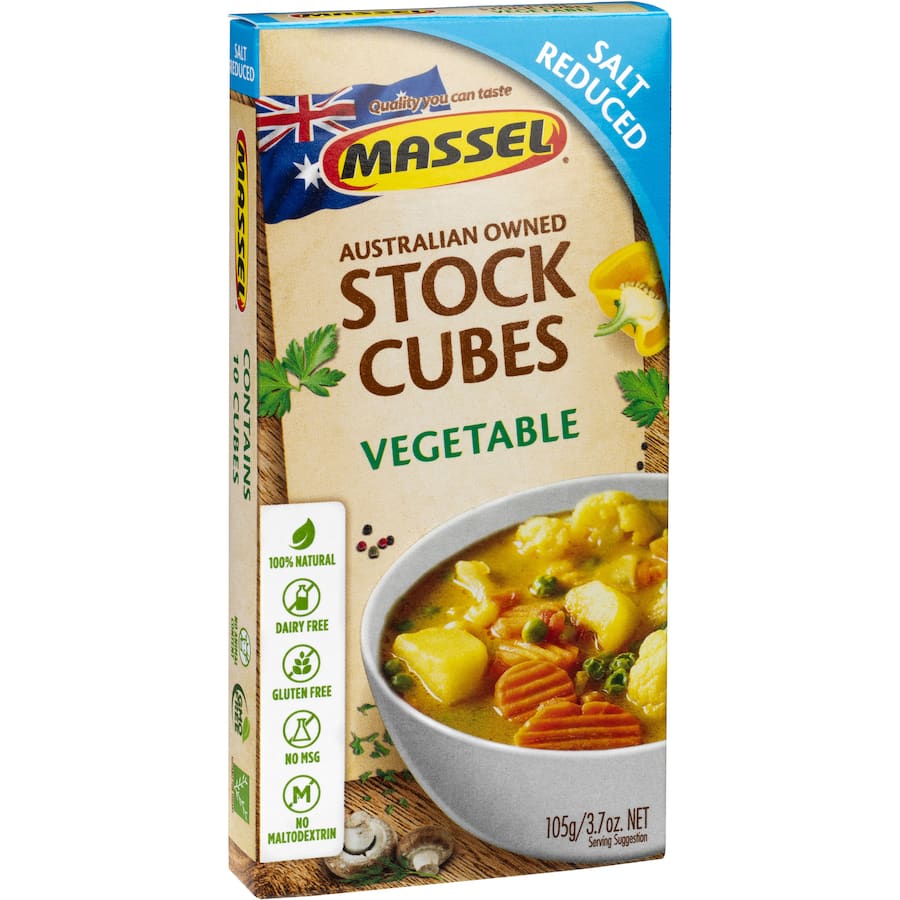 Massel Ultra Vegetable Stock Cubes Salt Reduced 105g