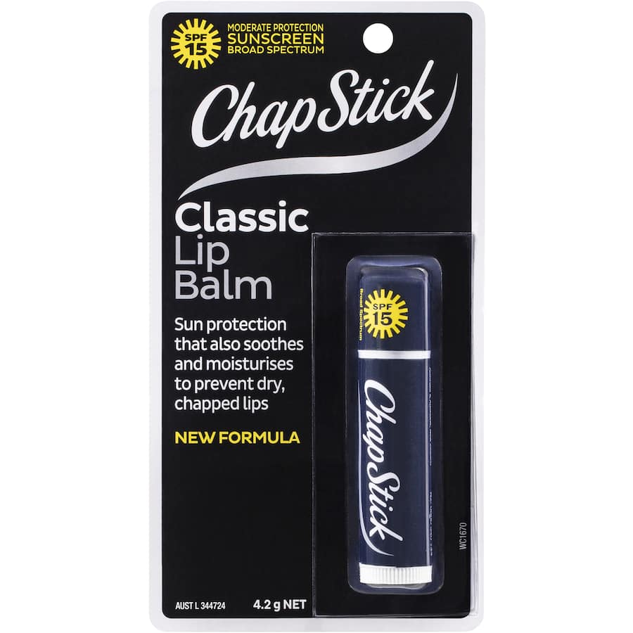 Chapstick Lip Balm Classic With Spf15+ Sunscreen 4.2g Stick 1pack