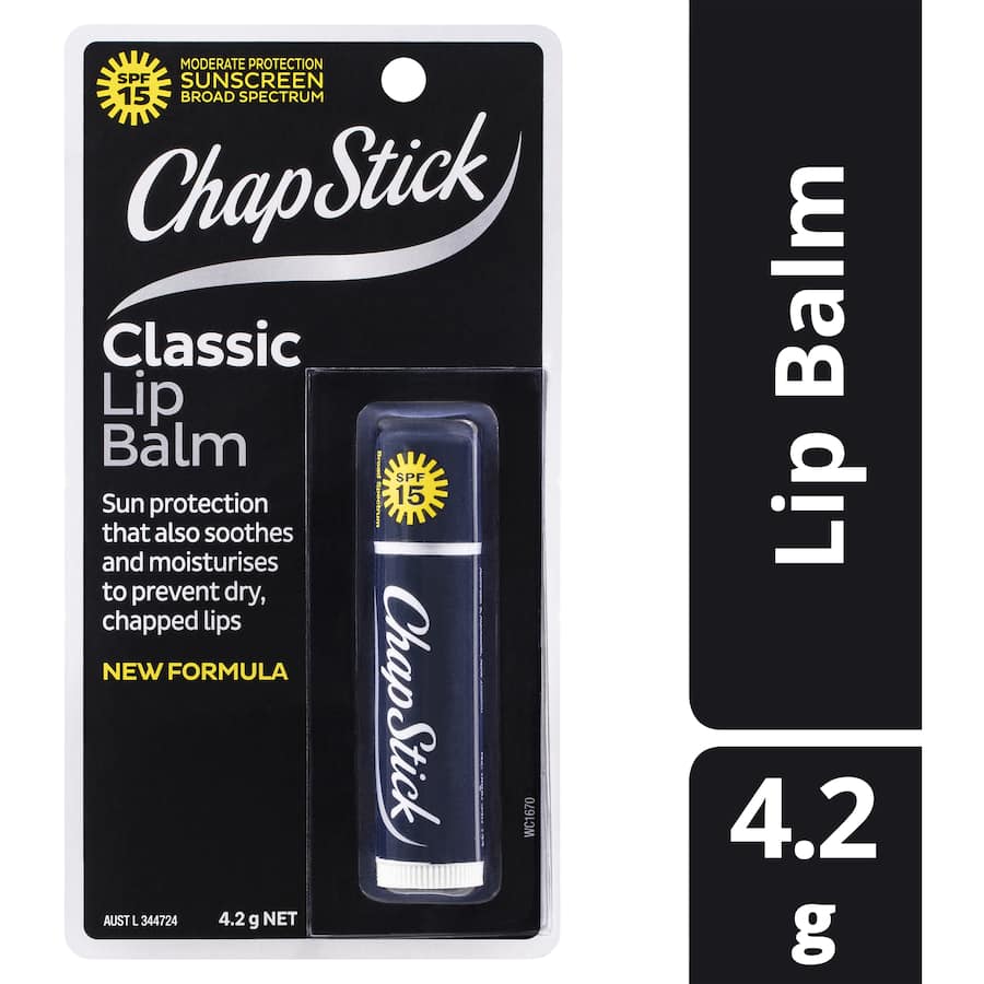 Chapstick Lip Balm Classic With Spf15+ Sunscreen 4.2g Stick 1pack