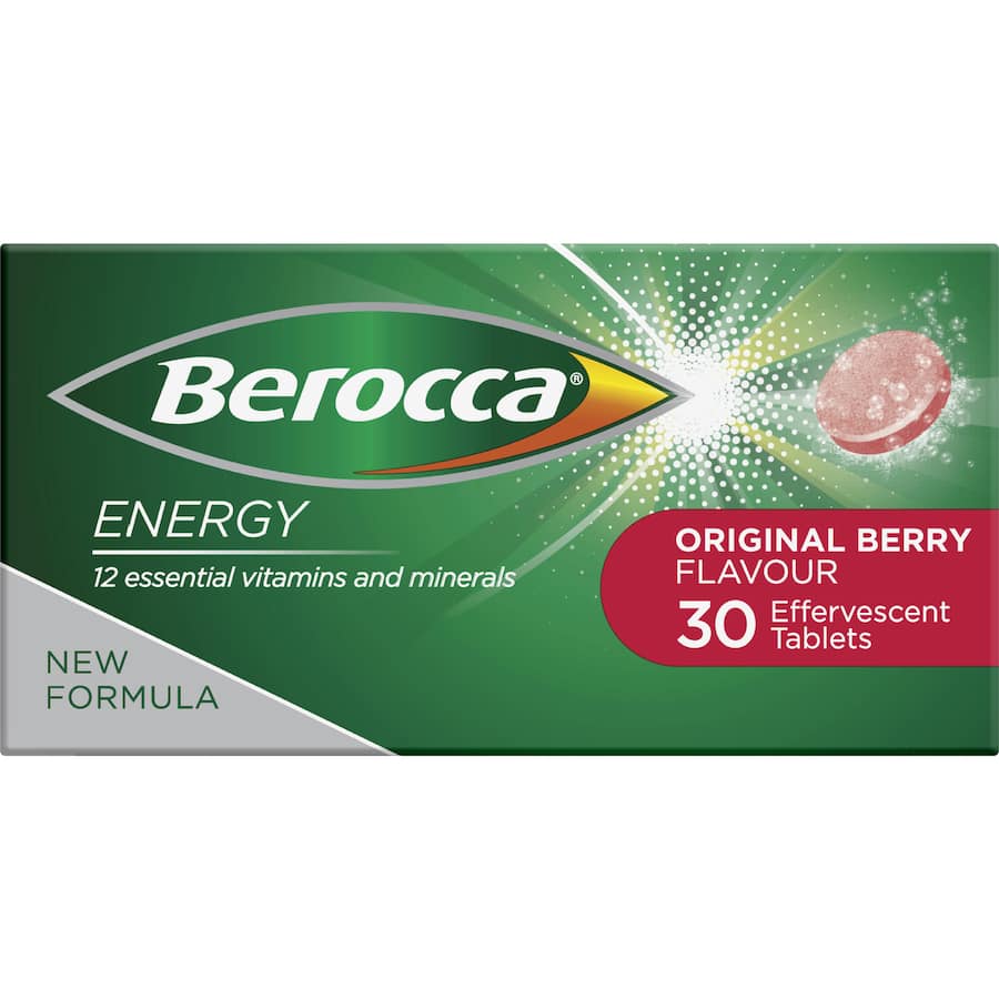 Berocca Energy Effervescent Tablets Vitamin C Original Berry 30pack
