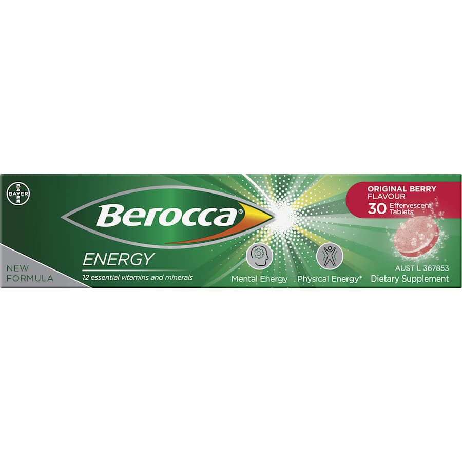 Berocca Energy Effervescent Tablets Vitamin C Original Berry 30pack