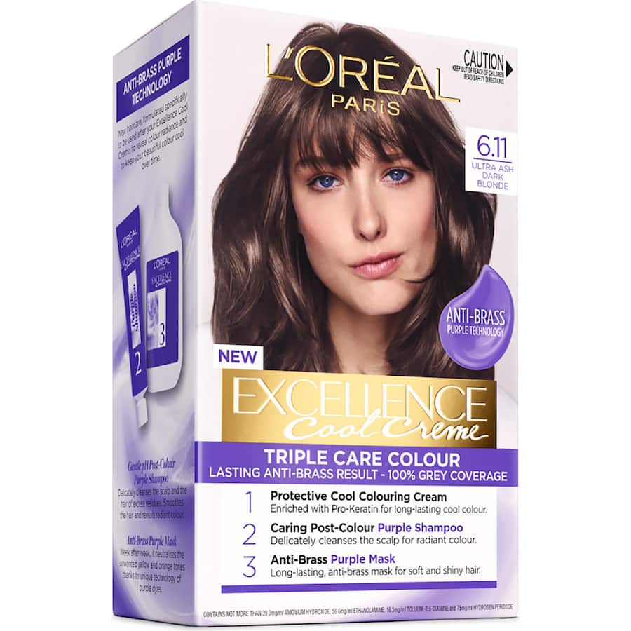 Loreal Excellence Cool Hair Colour Ultra Ash Dark Blonde 6.11 1pack
