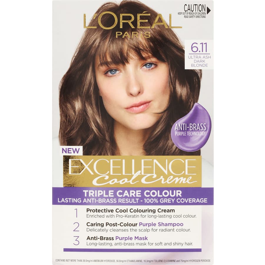 Loreal Excellence Cool Hair Colour Ultra Ash Dark Blonde 6.11 1pack