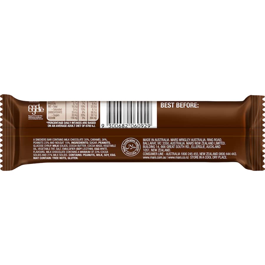 Snickers Chocolate Bar Peanut 44g