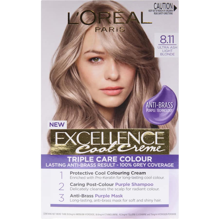 Loreal Excellence Cool Hair Colour Ultra Ash Light Blonde 8.11 1pack