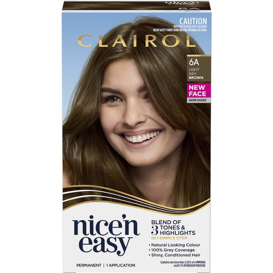 Clairol Nice N Easy Hair Colour Light Ash Brown 6a 1pack