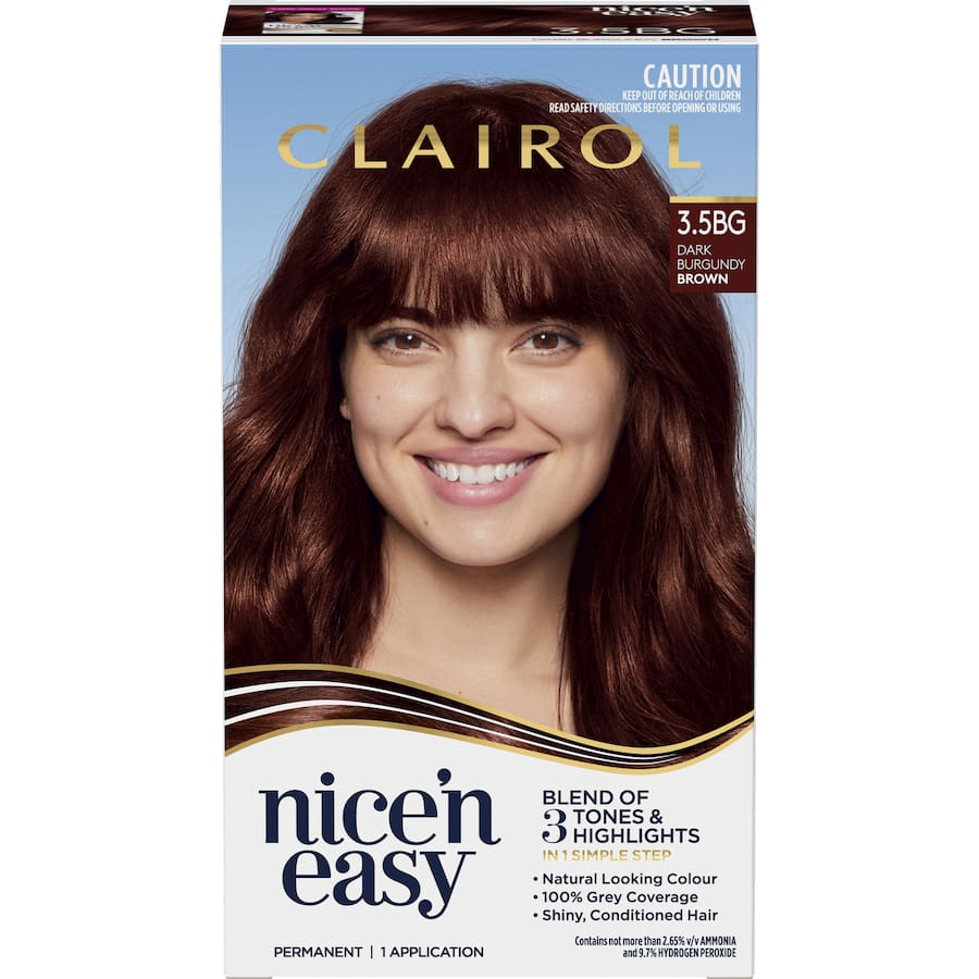 Clairol Nice N Easy Hair Colour Dark Burgundy Brown 3.5bg 1pack