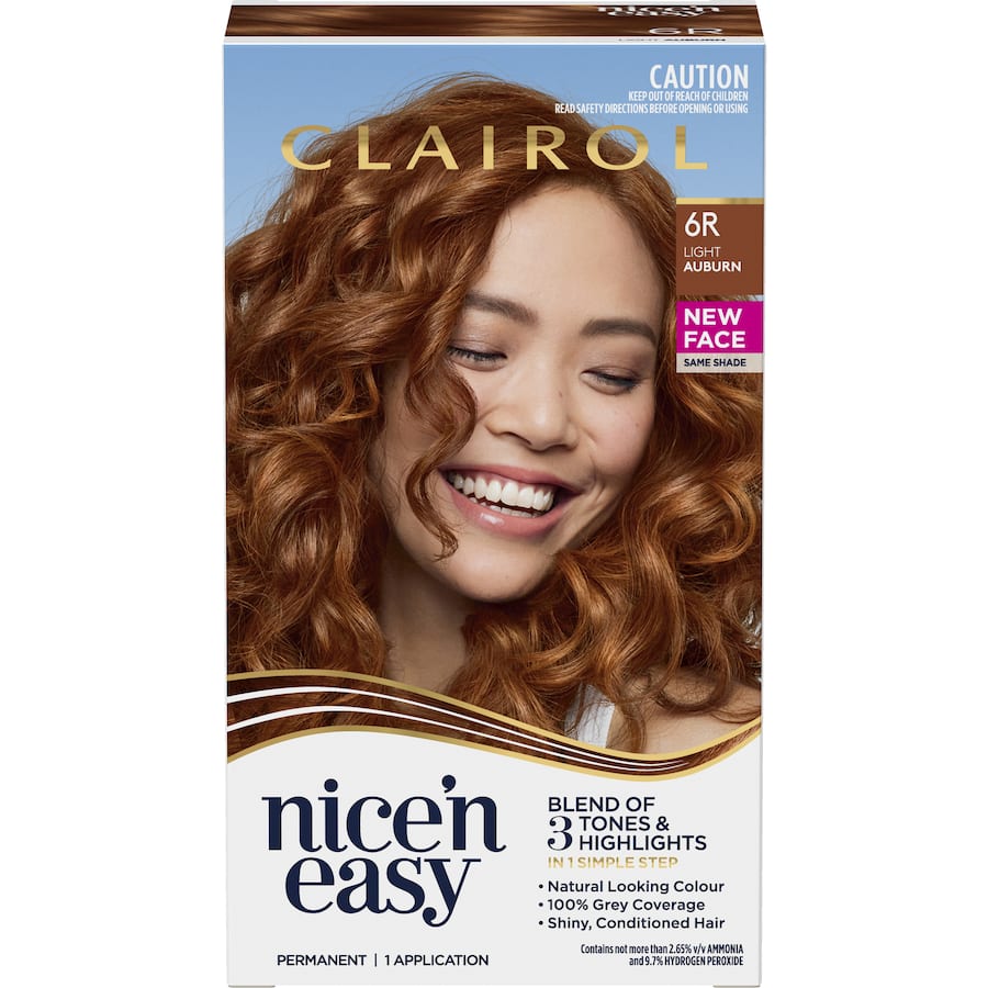 Clairol Nice N Easy Hair Colour Light Auburn 6r 1pack