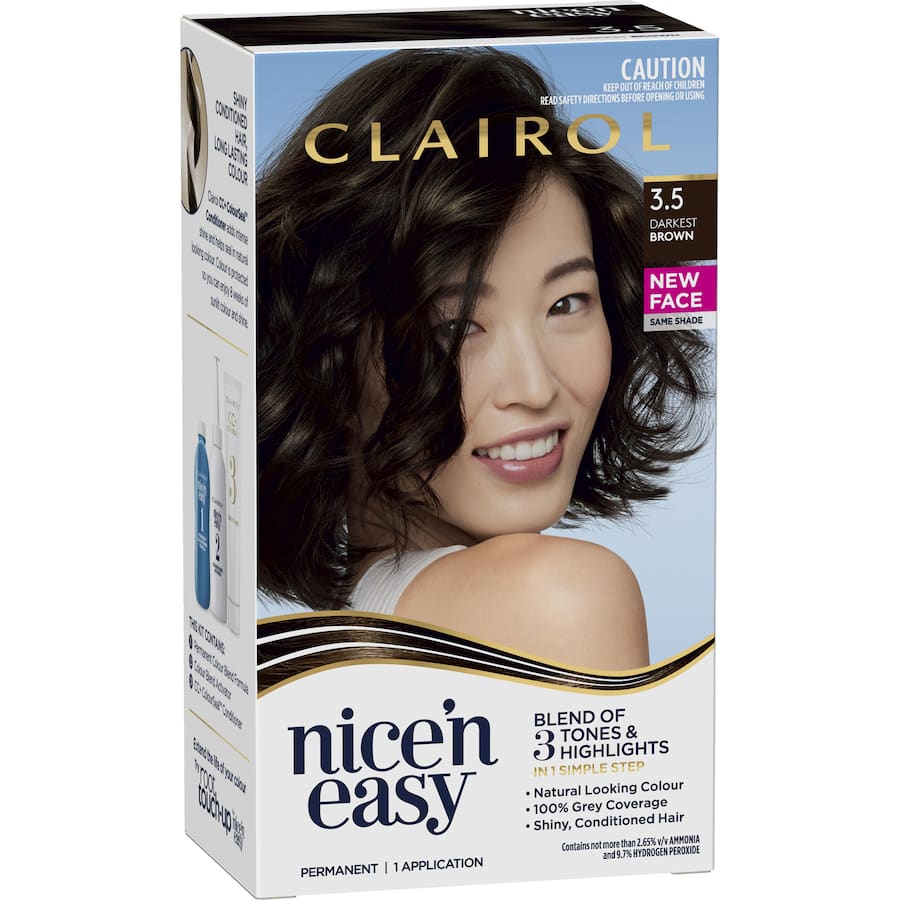 Clairol Nice N Easy Hair Colour Darkest Brown 3.5 1pack