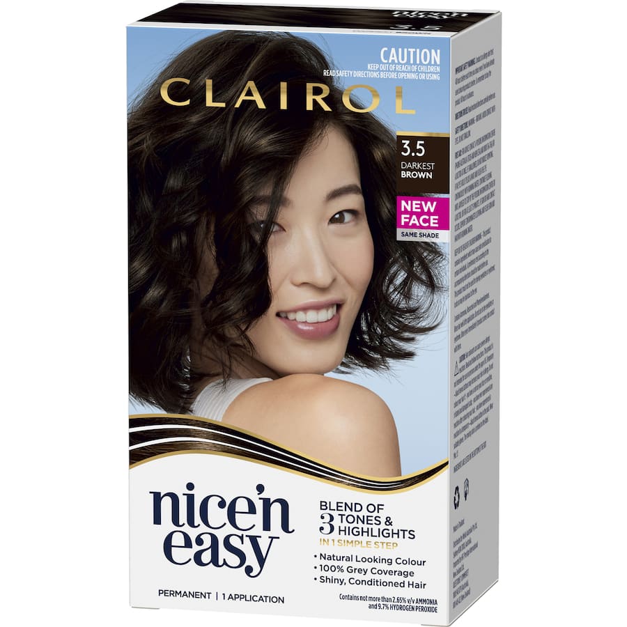 Clairol Nice N Easy Hair Colour Darkest Brown 3.5 1pack