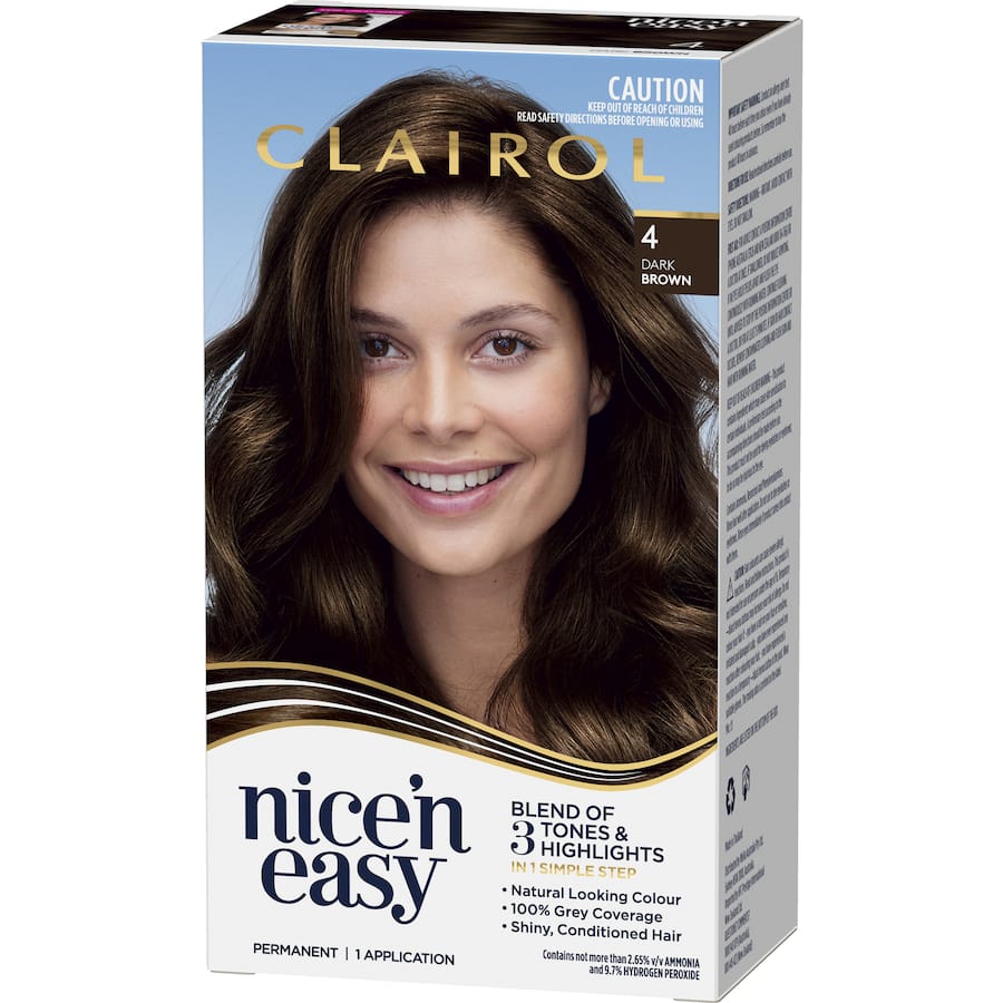 Clairol Nice N Easy Hair Colour Dark Brown 4 1pack