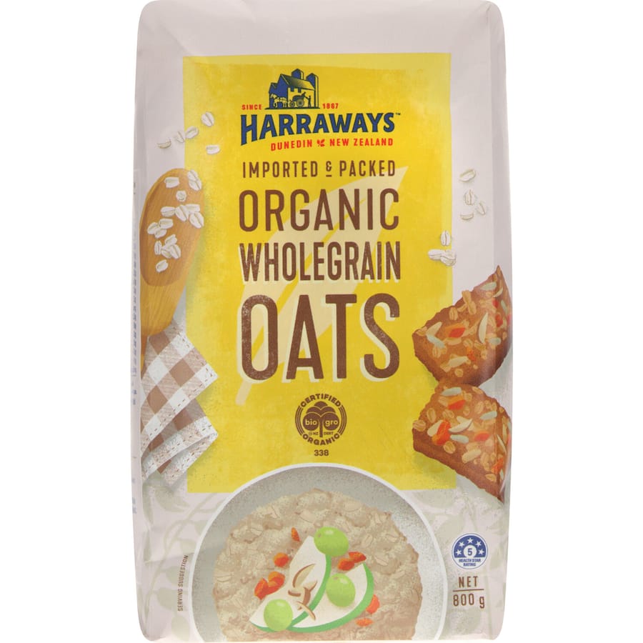 Harraways Wholegrain Oats Organic 800g