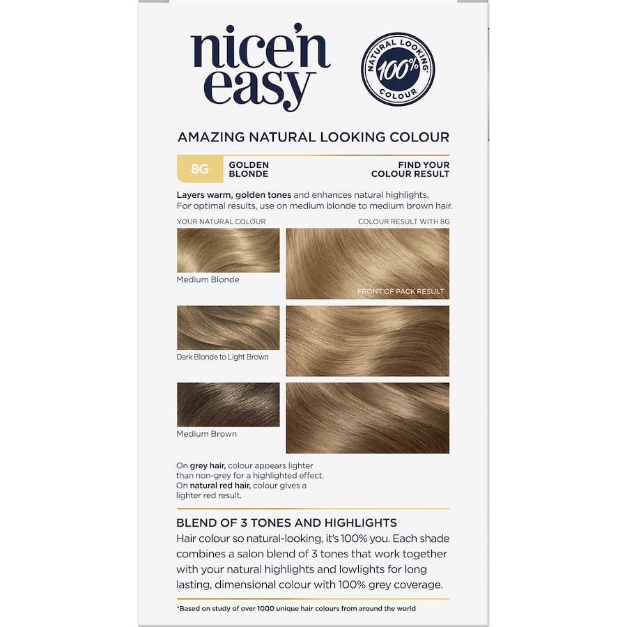 Clairol Nice N Easy Hair Colour Golden Blonde 8g 1pack