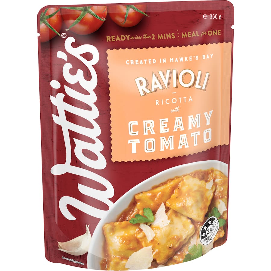 Watties Pasta Meals Ravioli Ricotta With Creamy Tomato 350g