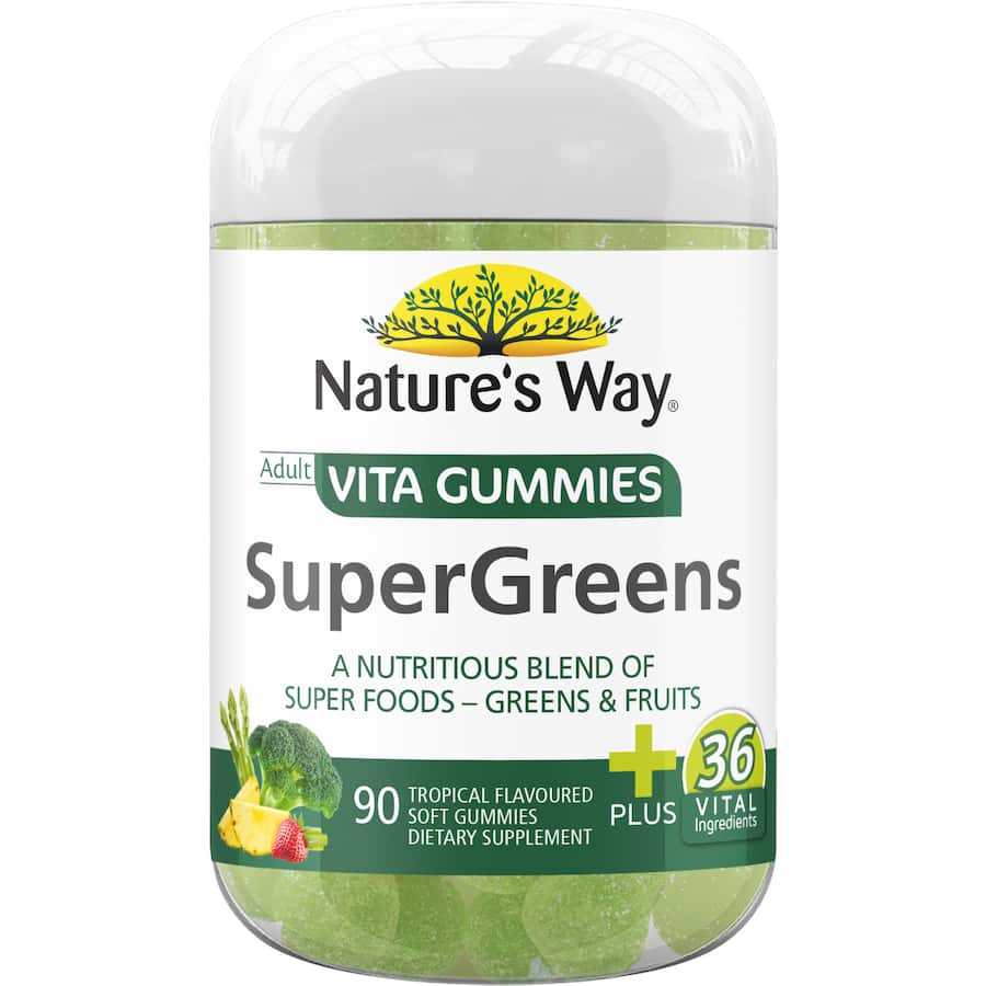 Natures Way Adult Super Greens Vitamin Gummies 90ea
