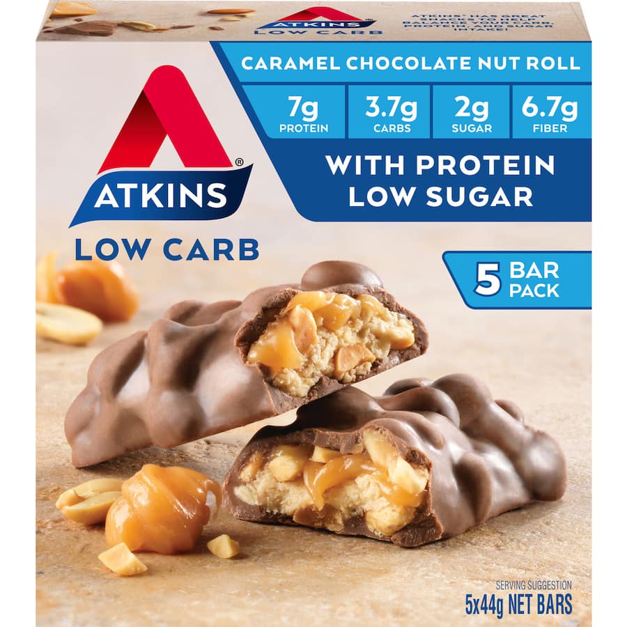 Atkins Nutrition Bar Caramel Chocolate Nut Roll 5pack