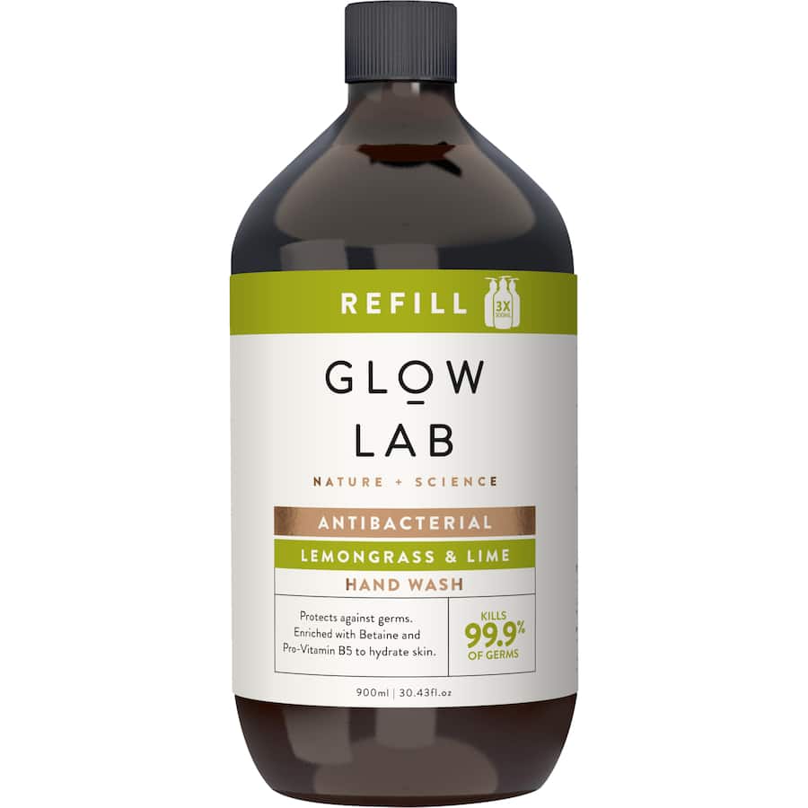 Glow Lab Hand Wash Refill Antibacterial Grass&lime 900mL
