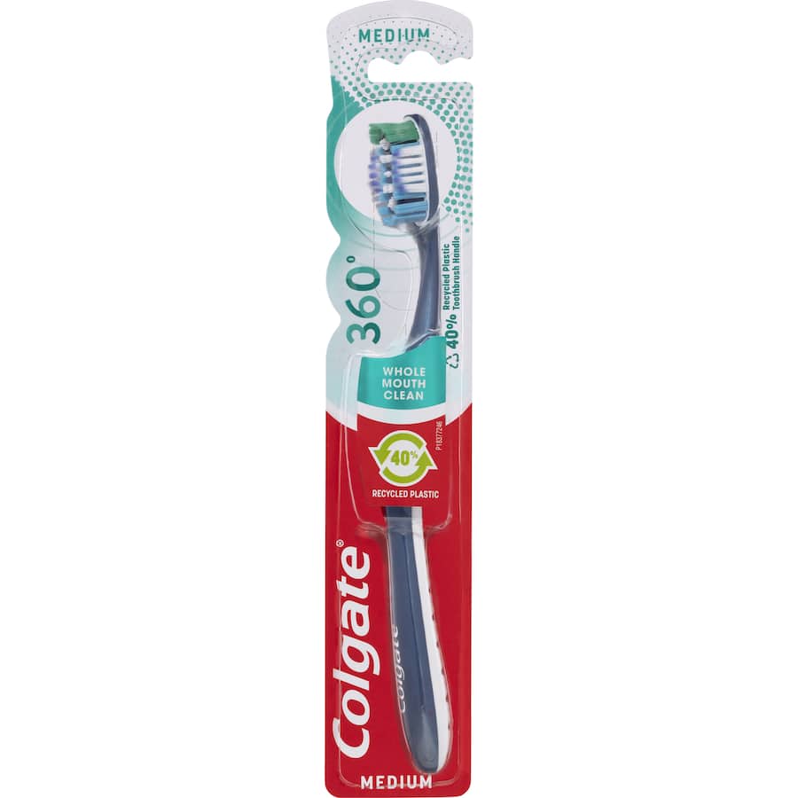 Colgate 360 Whole Mouth Clean Toothbrush Medium Bristles 1pack