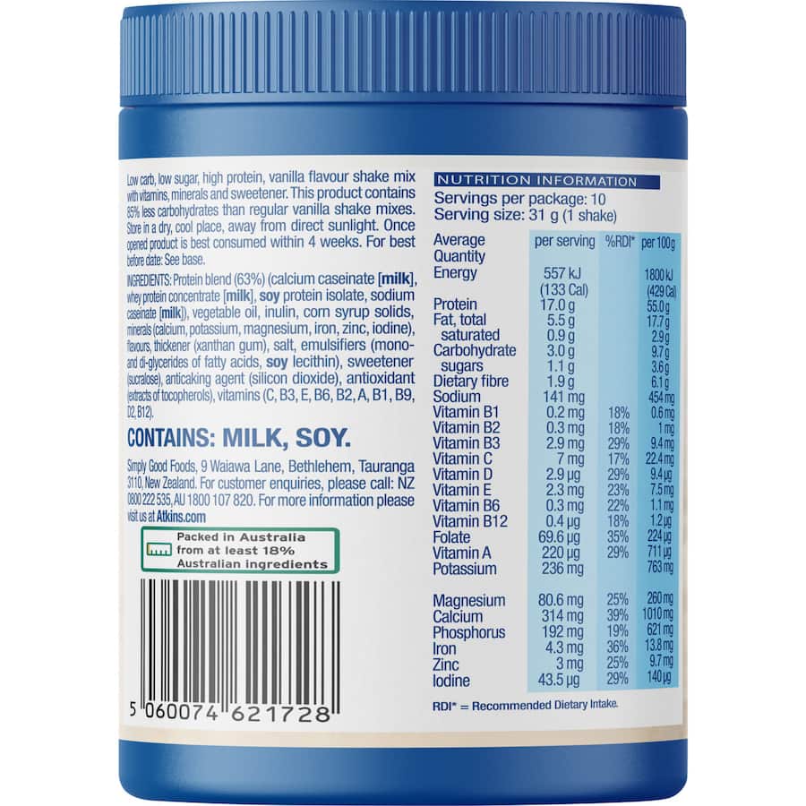 Atkins Advantage Nutrition Shake Vanilla 310g