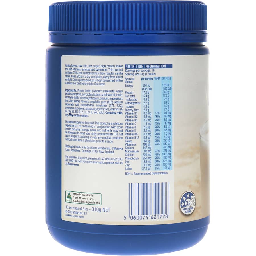 Atkins Advantage Nutrition Shake Vanilla 310g