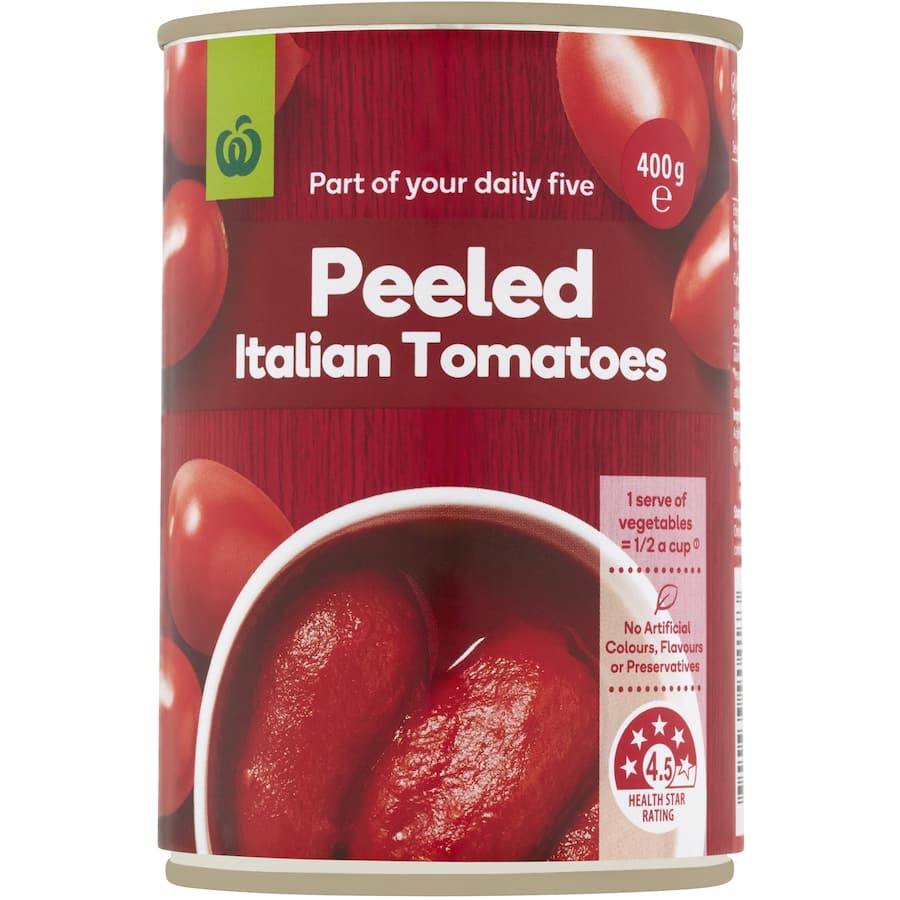 Woolworths Peeled Tomatoes Italian Can 400g