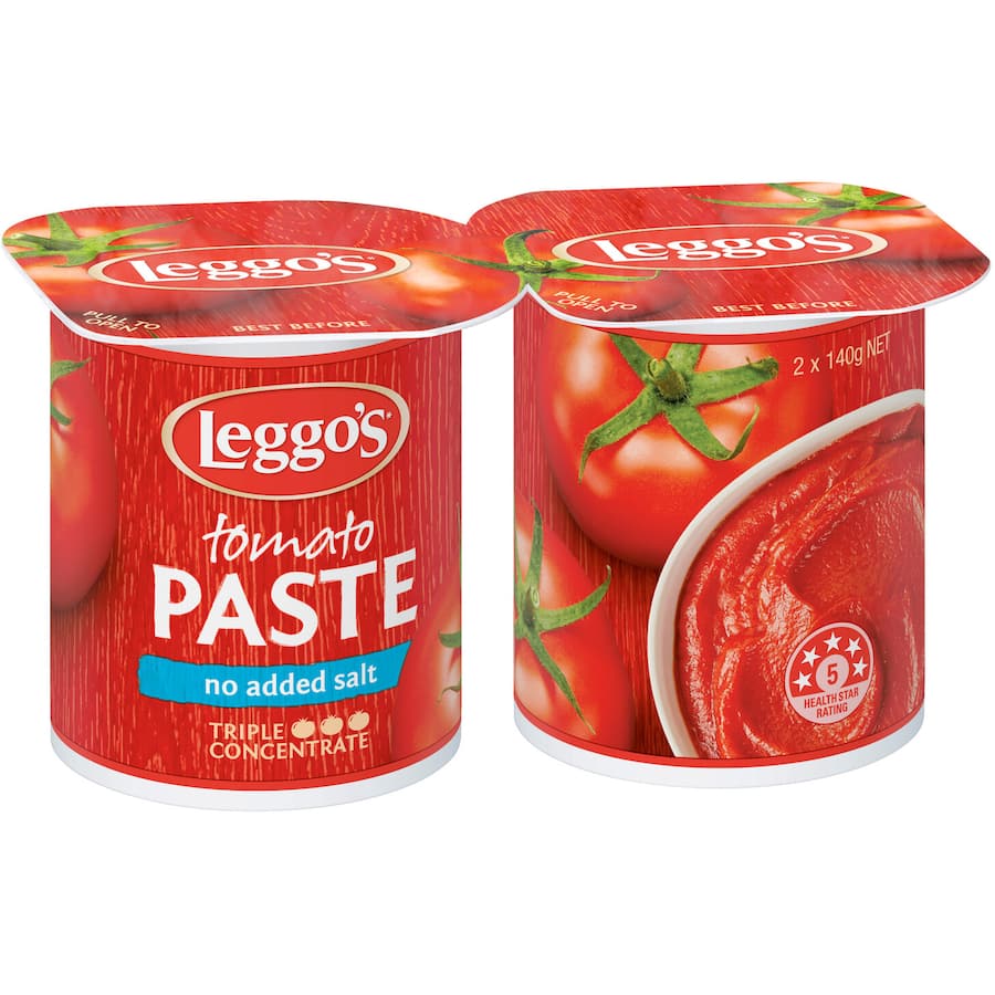 Leggo's Tomato Paste No Added Salt 2pk 2 x 140g