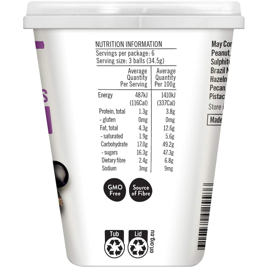 Tasti Fruit Balls Black Currant 207g