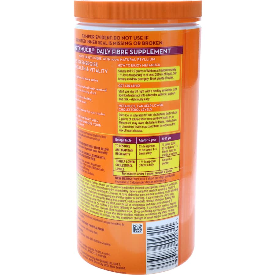 Metamucil Dietary Supplement Fibre Smooth Orange 114 Dose 673g