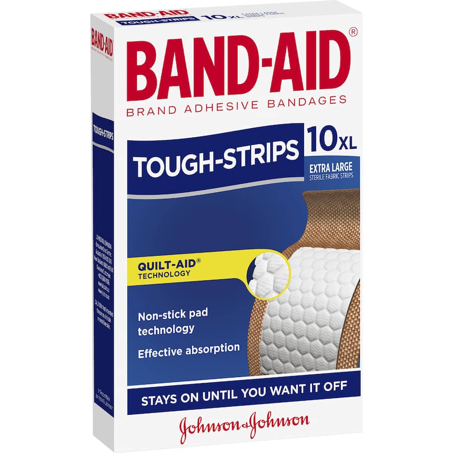 Band Aid Plasters Tough Strips Extra Large 10pack