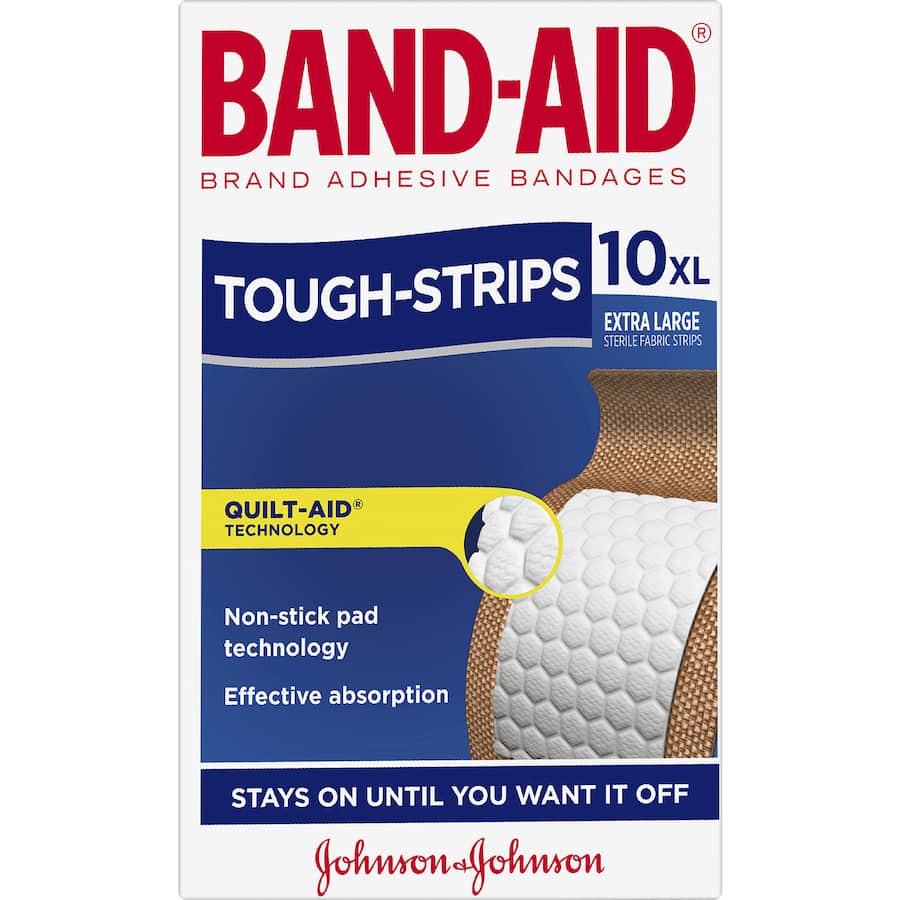 Band Aid Plasters Tough Strips Extra Large 10pack