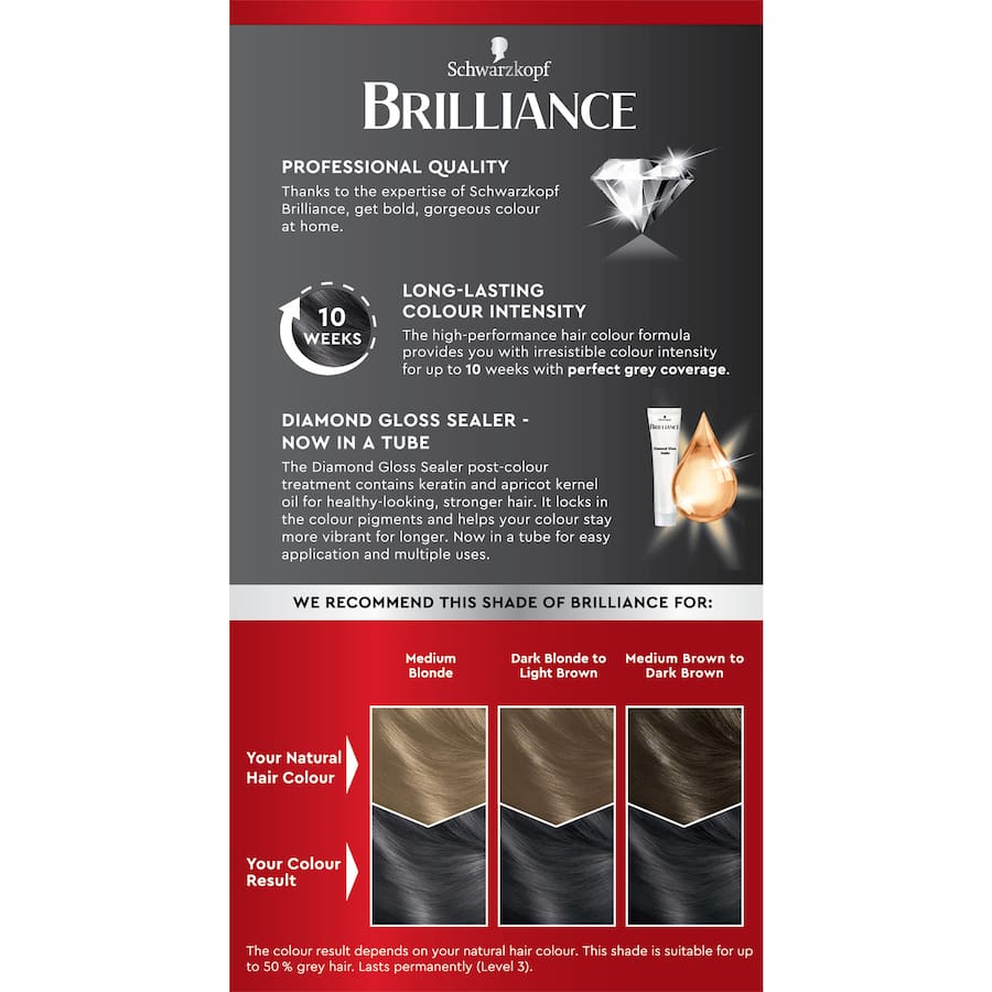 Schwarzkopf Brilliance Permanent Hair Colour 95 Smoky Grey Hair