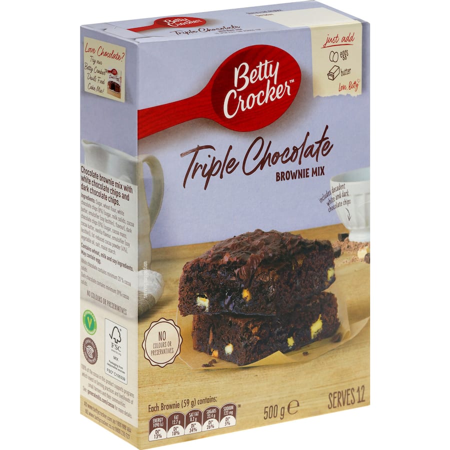 Betty Crocker Brownie Mix Triple Chocolate 500g