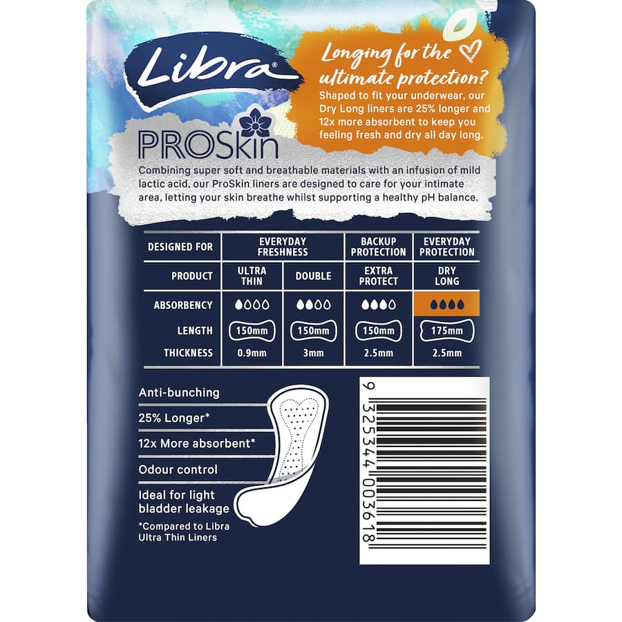 Libra Panty Liners Dry Long 30pack