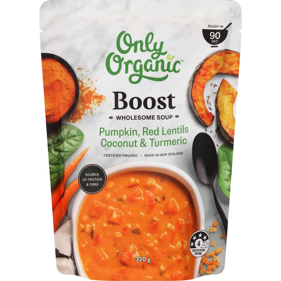 Only Organic Boost Soup Pumpkin, Red Lentils & Coconut Pouch 320g