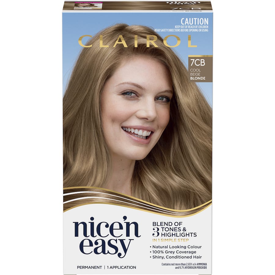 Clairol Nice N Easy Hair Colour Cool Beige Blonde 7cb 1pack