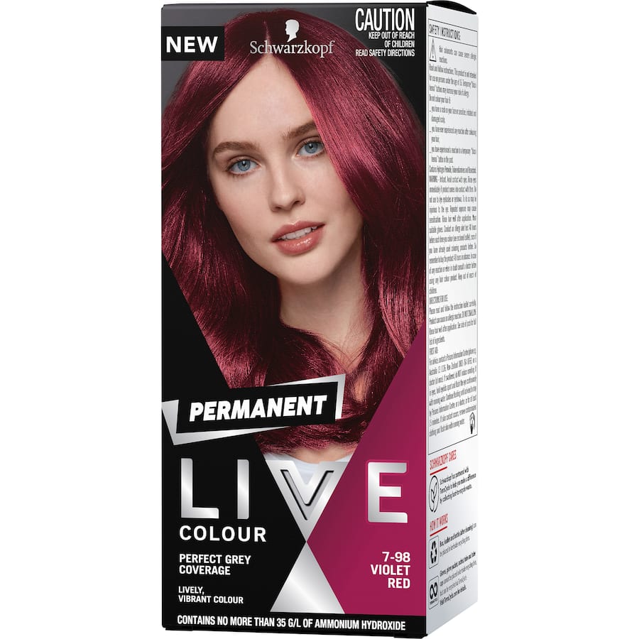 Schwarzkopf Live Colour Permanent Hair Colour Violet Red 1pack