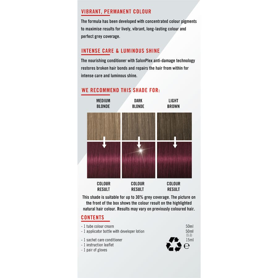 Schwarzkopf Live Colour Permanent Hair Colour Violet Red 1pack