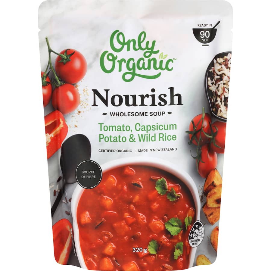 Only Organic Nourish Soup Tomato, Capsicum Potato & Rice Pouch 320g