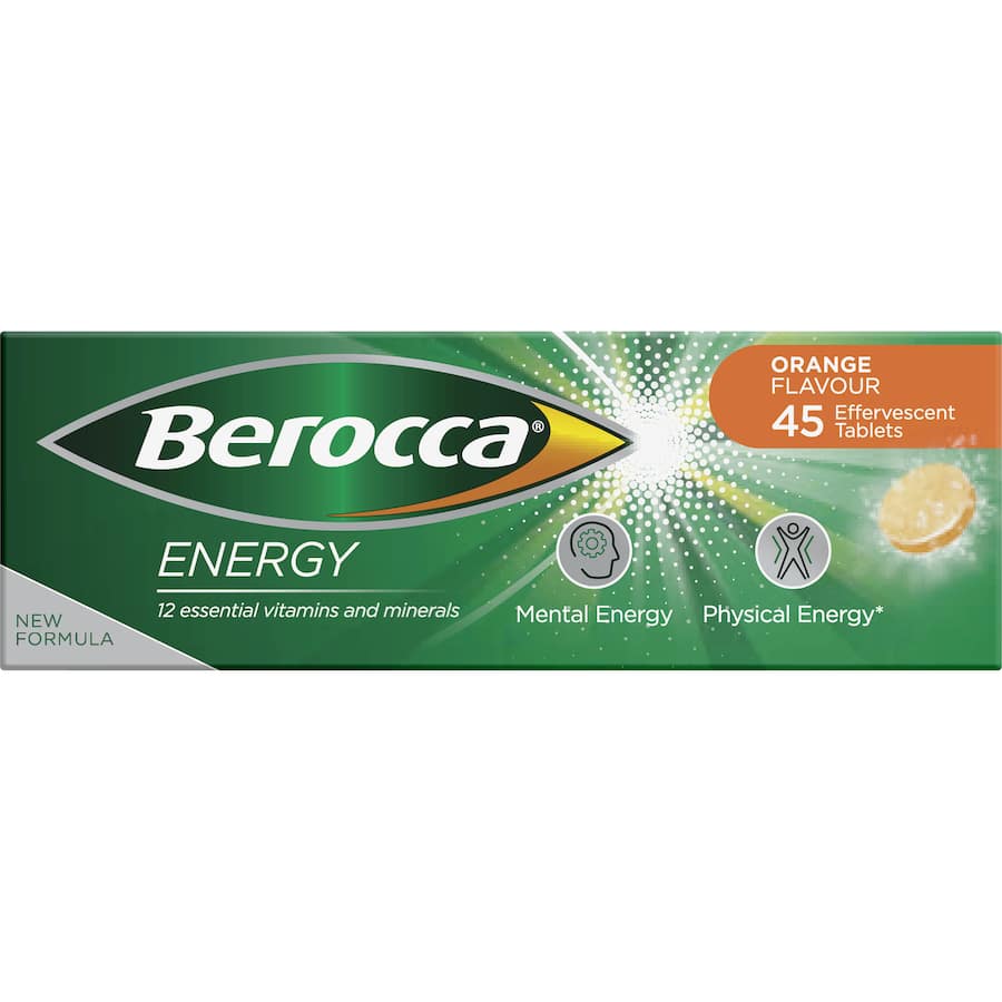 Berocca Performance Effervescent Energy Vitamin C Orange Pack 45 tabLets