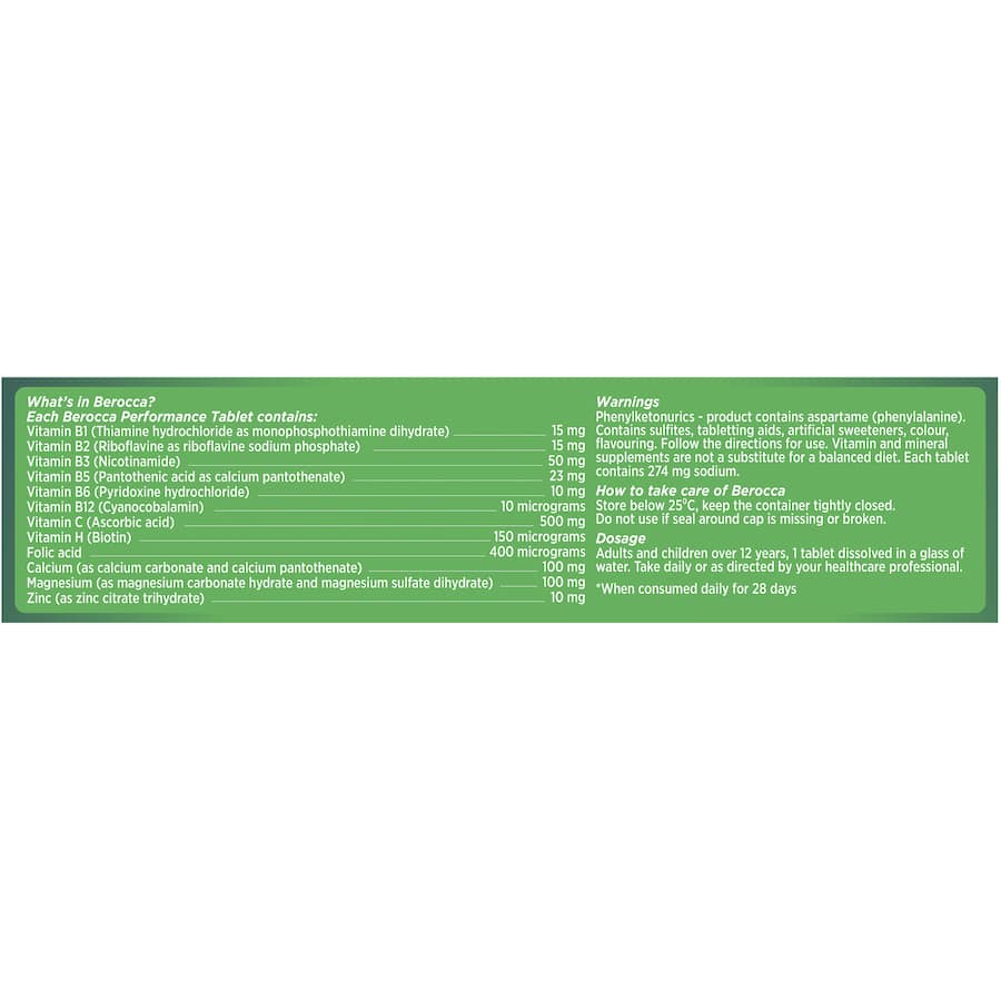 Berocca Performance Effervescent Energy Vitamin C Orange Pack 45 tabLets