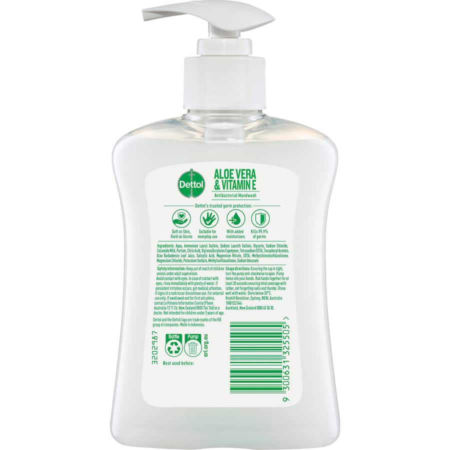 Dettol Liquid Hand Wash Aloe Vera And Vitamin E Pump 250mL