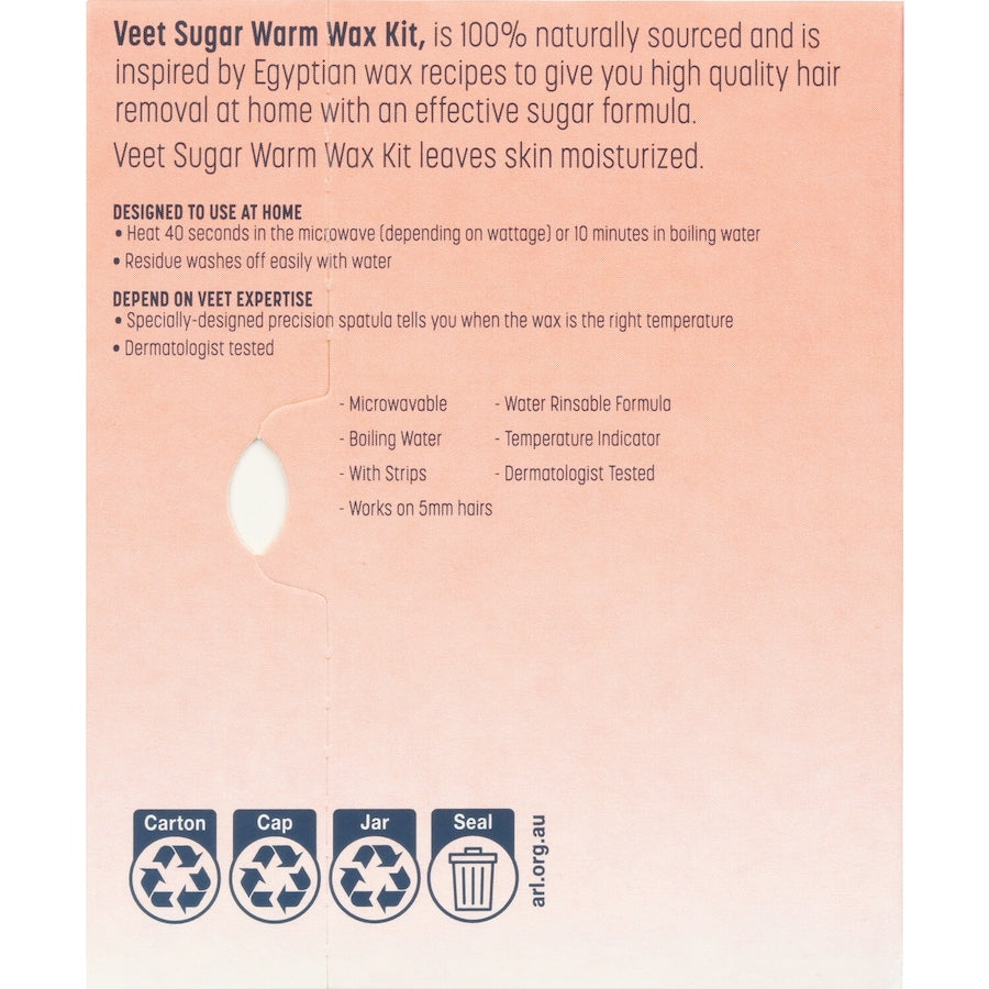 Veet Sugar Warm Wax Hair Removal Argan Oil Kit 360g