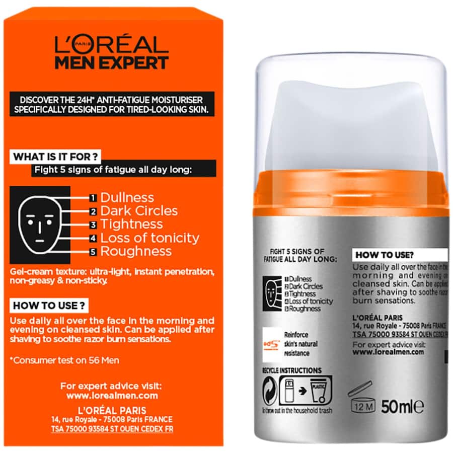 L'oreal Paris Men Expert Facial Moisturiser Hydra Energetic 50mL