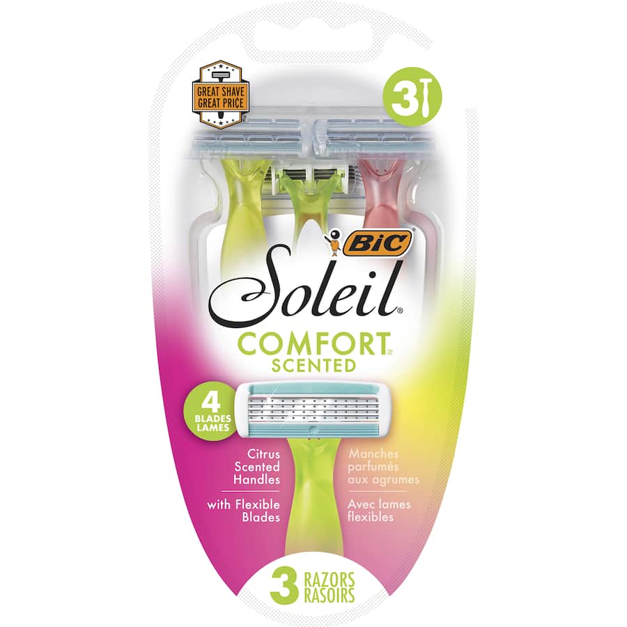 Bic Soleil Razor Handle Comfort Scented 3pack