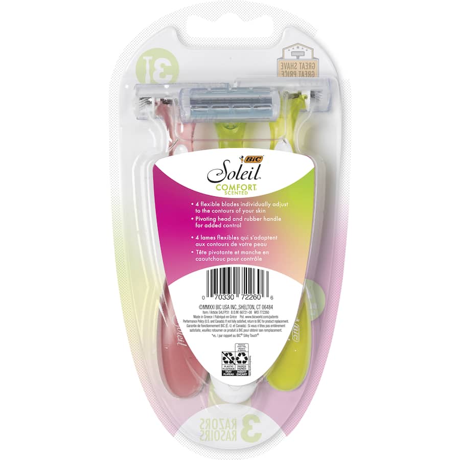 Bic Soleil Razor Handle Comfort Scented 3pack