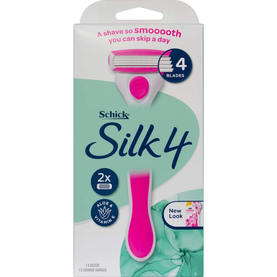 Schick Silk 4 Razor Handle + 2 Blades 1pack