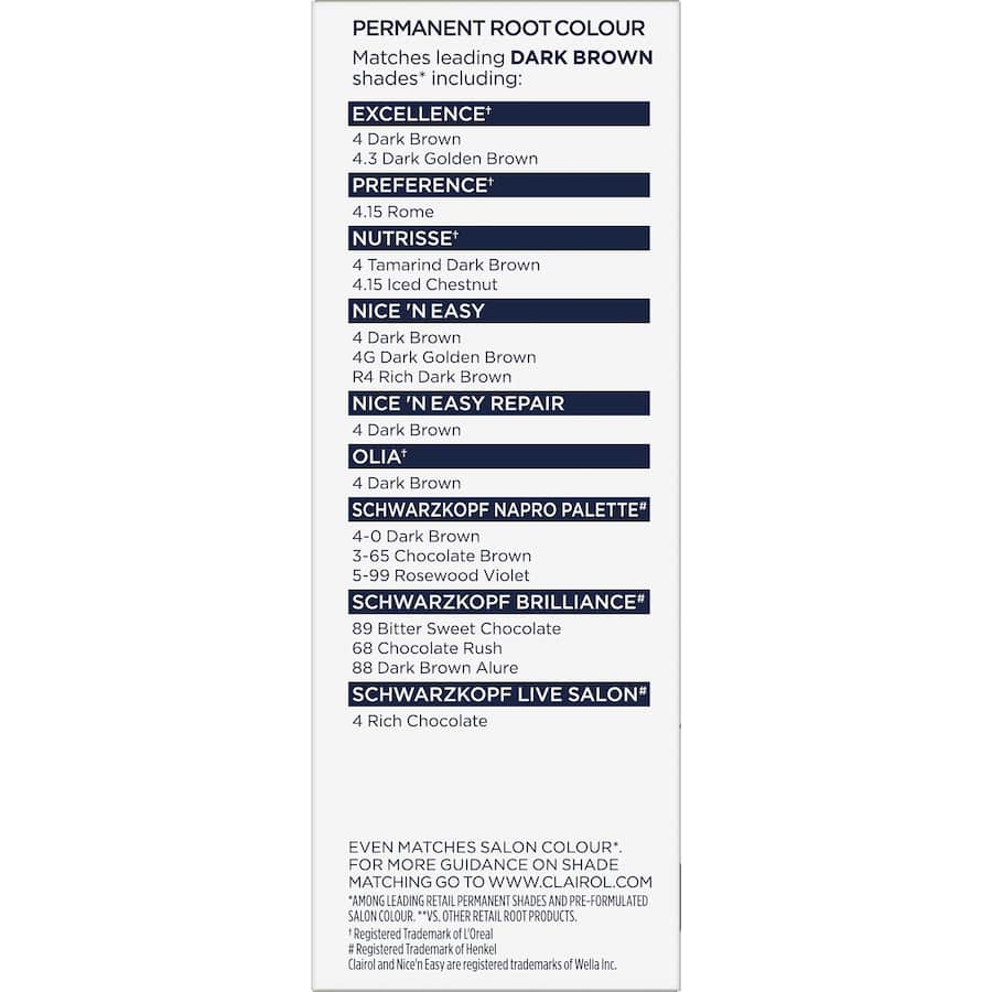 Clairol Nice N Easy Root Touch-up Dark Brown 4 1pack